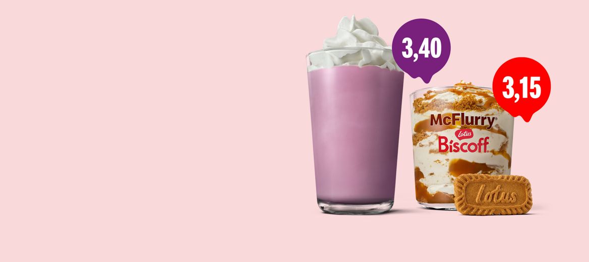 Grimace Shake ja McFlurry Biscoff