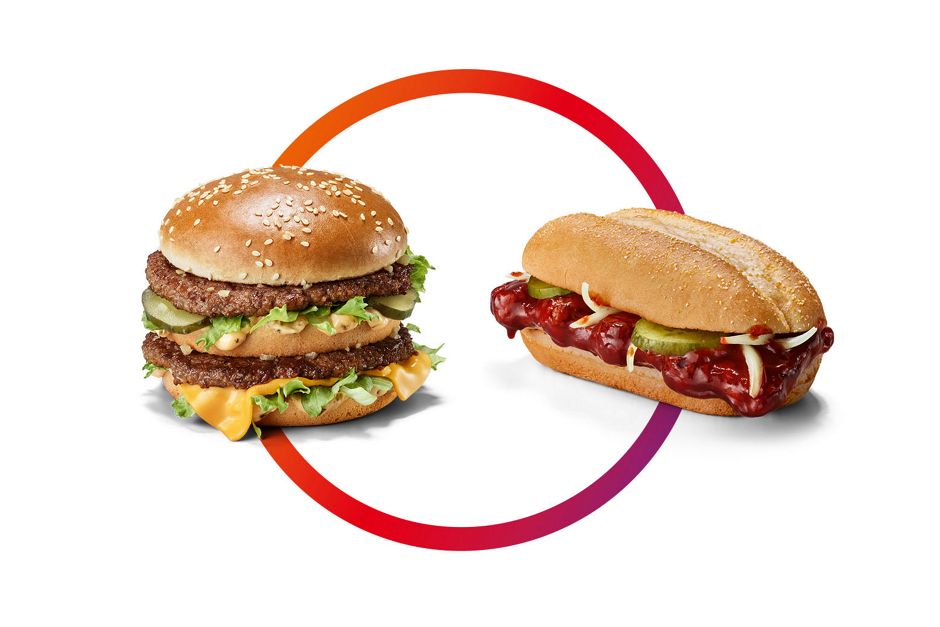 Abgebildet sind Big Mac® und McRib®
