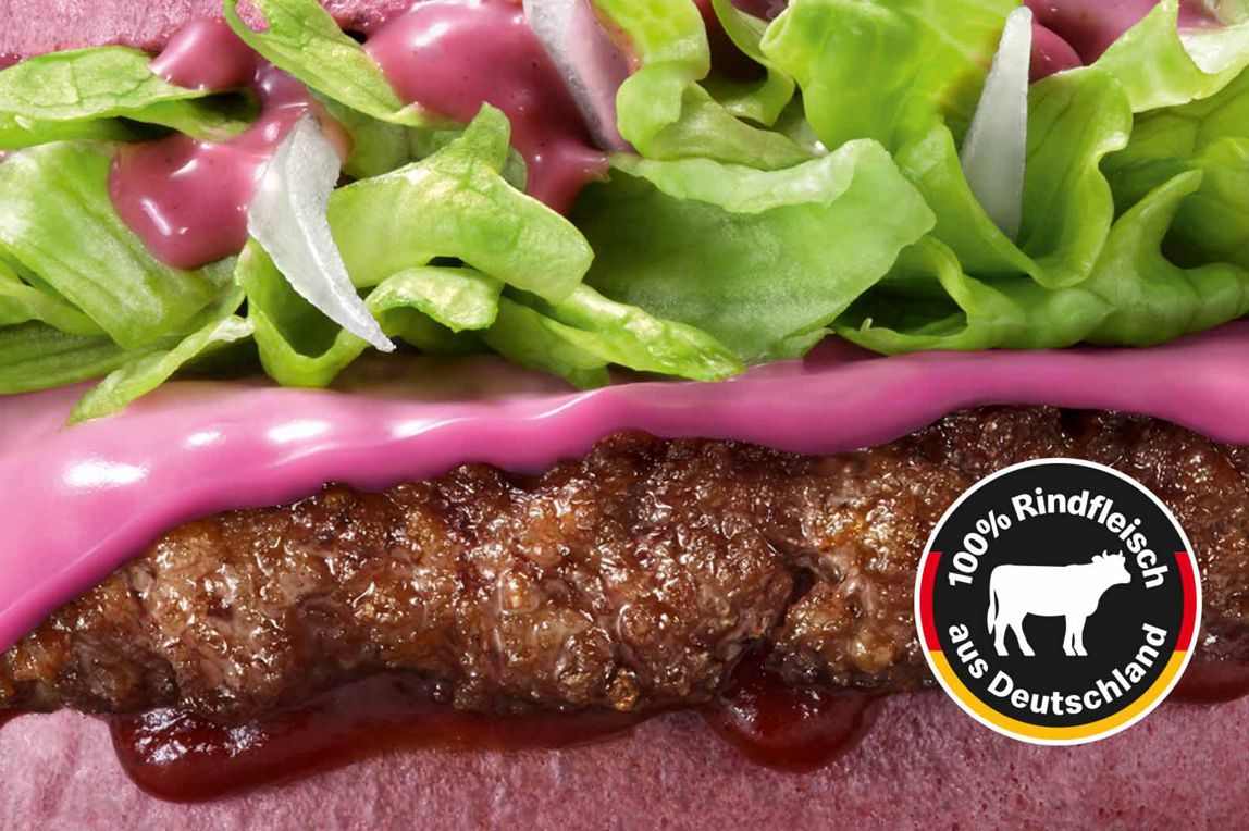 Seitliche Nahaufnahme des Purple BBQ.