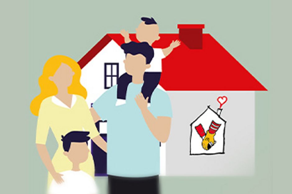 Piktogramm zum Wohnen in den Ronald McDonald Häusern