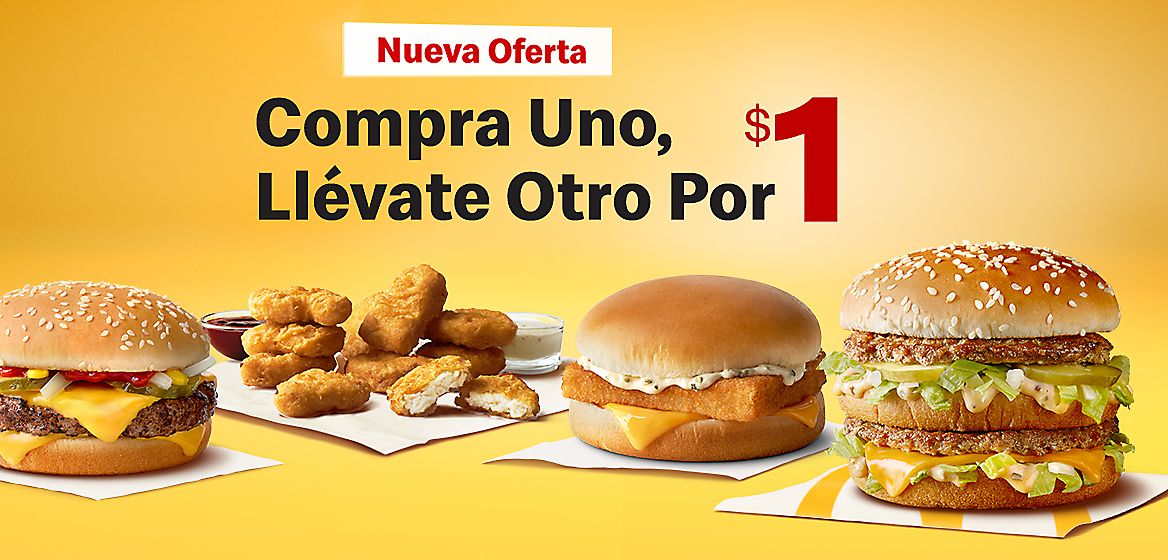 nueva oferta de big mac, quarter pounder with cheese, chicken mcnuggets y filet-o-fish