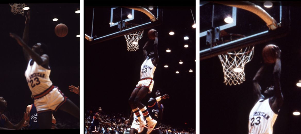 Dominique Wilkins setting up for a dunk at the 1979 McDonald’s All American Games