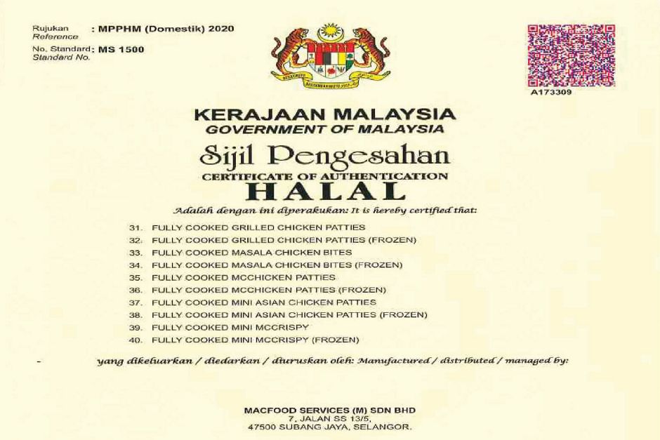 Halal Certificate