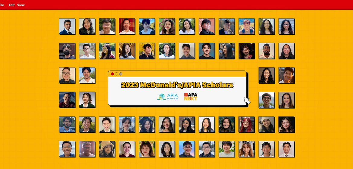 photo collage featuring 2023-2024 McDonald’s/APIA scholarship recipients