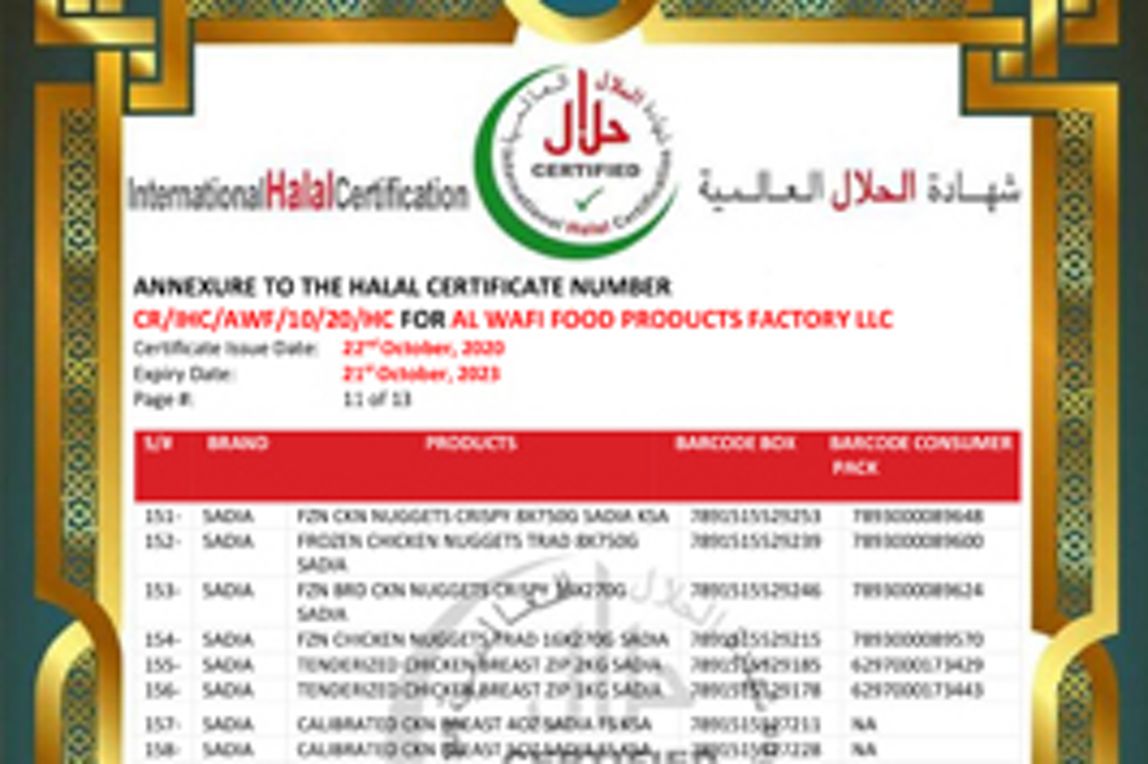 Halal certificate