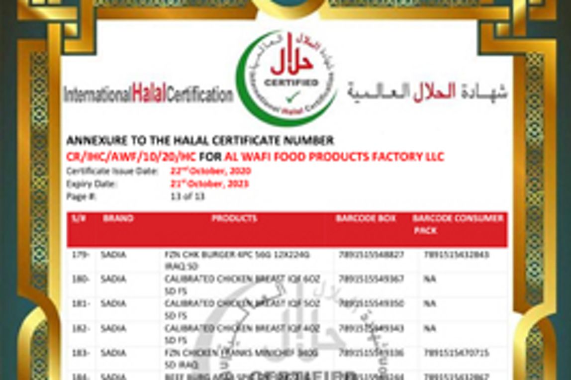 Halal certificate