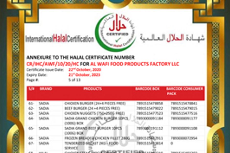 Halal certificate