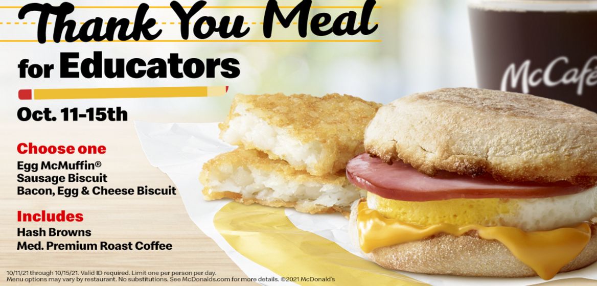 McDonald's® USA Serves Up Free Thank You Meals to Educators Nationwide