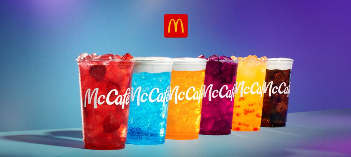 McDonald's Specialty Drinks lineup (including Crafted Sodas) — product image