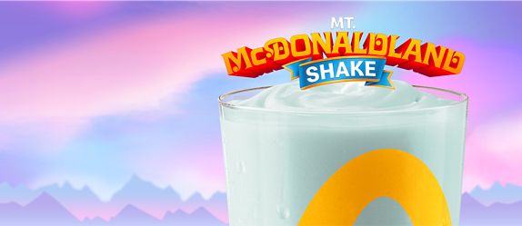 A close up view of the Mt. McDonaldland Shake with the words ‘Mt. McDonaldland Shake’ written above it.