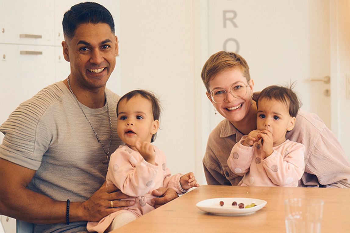 Abbildung einer vierköpfigen Familie