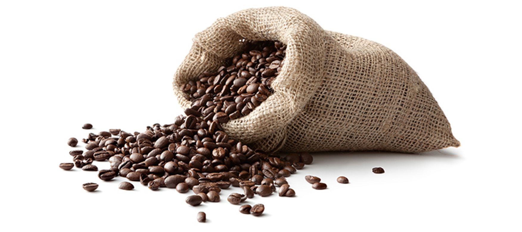 Kaffeebohnen in einem Säckchen