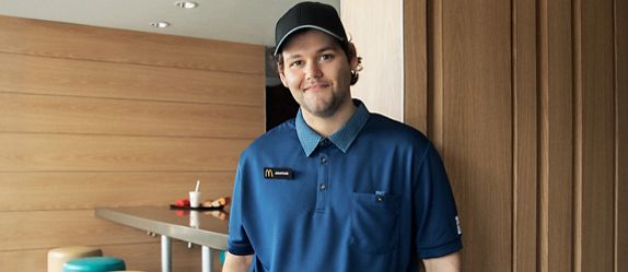 smiling McDonald's employee