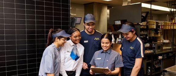 smiling McDonald's employee