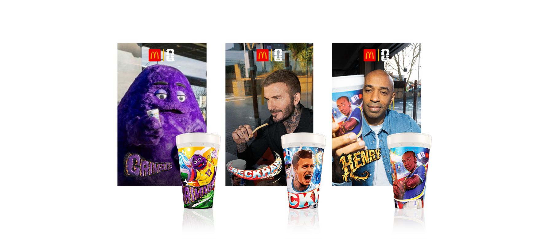 Стакани McDonald's FIFA World Cup Гримас Бекхем Анрі