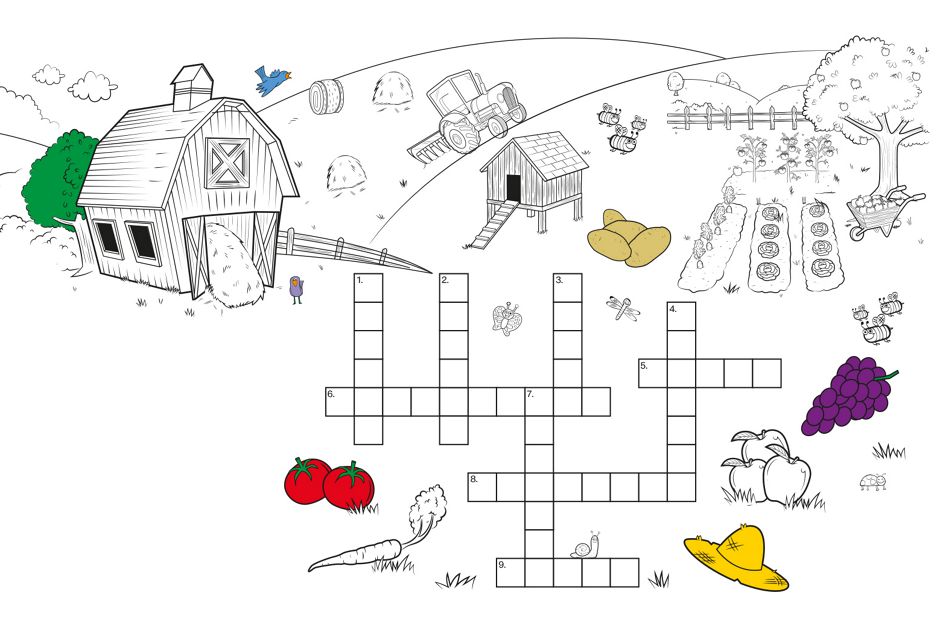 Can you and your little one complete this crossword using the clues provided?