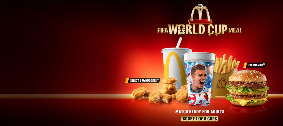 the World Cup Meals on a red horizon background with the FIFA World Cup Meal logo
