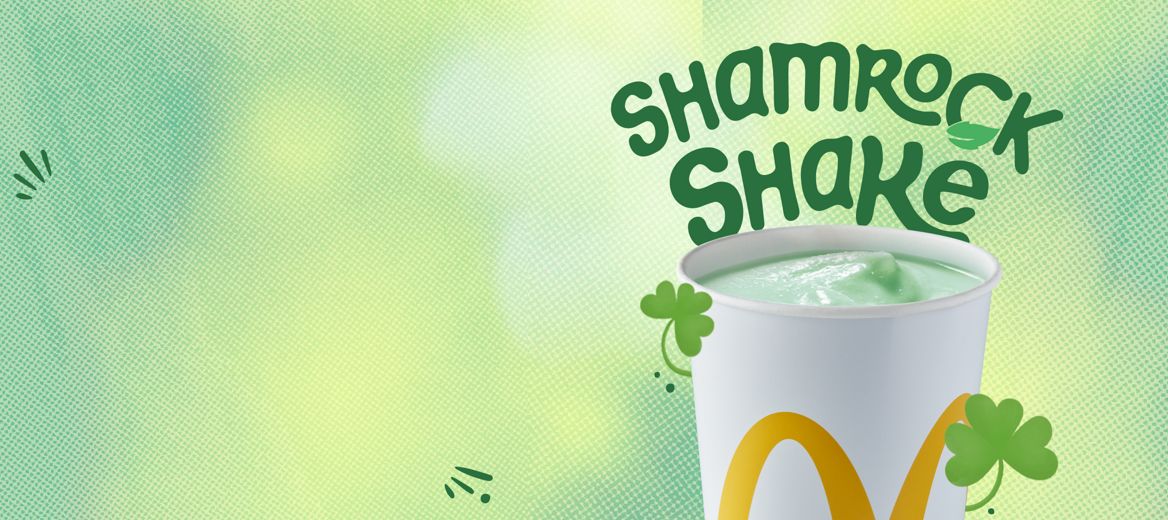 Shamrock Shake on a green backround