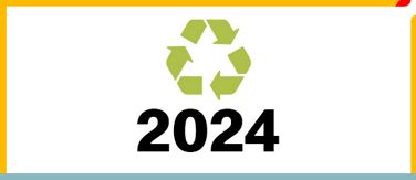 Green recycle icon above the date 2024.