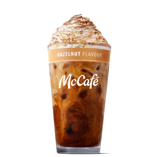 Deluxe Hazelnut Flavoured Iced Coffee - medium from McDonalds McCafé Drinks menu