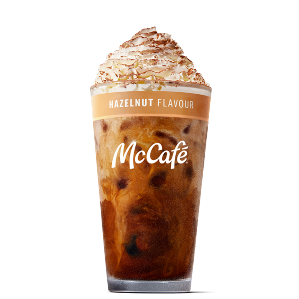 Deluxe Hazelnut Flavoured Iced Coffee - medium from McDonalds McCafé Drinks menu