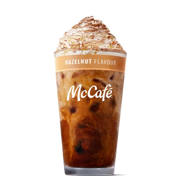 Deluxe Hazelnut Flavoured Iced Coffee - medium from McDonalds McCafé Drinks menu