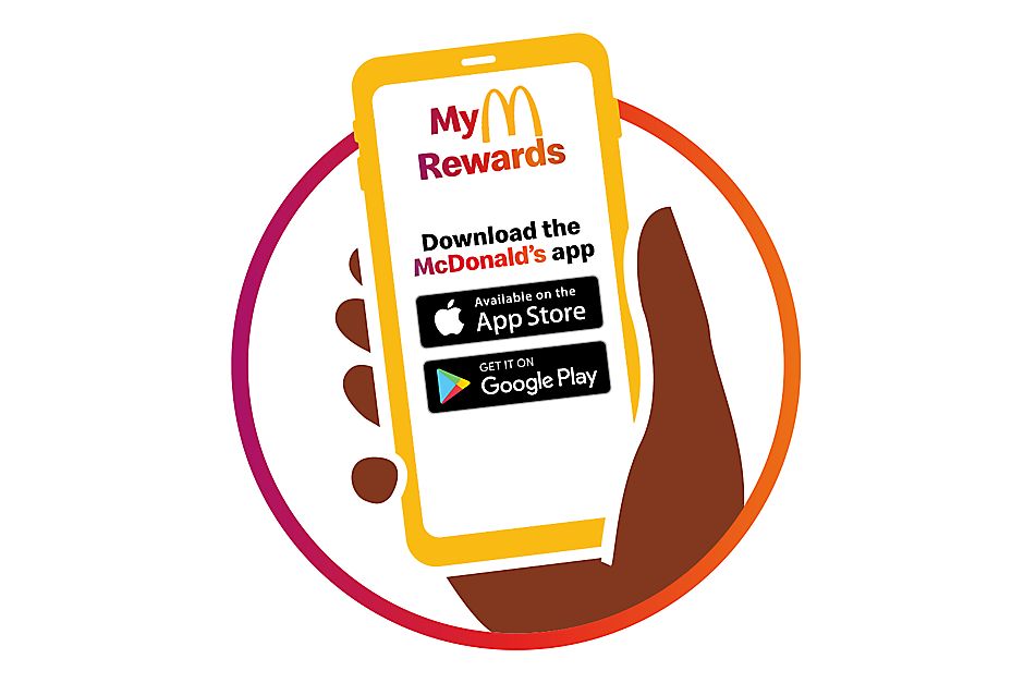 My McDonald’s Rewards app on the App Store and Google Play.
