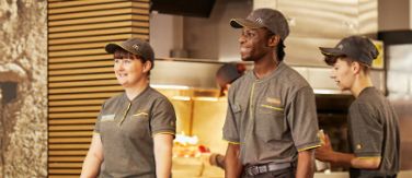 McDonald’s employees waiting to serve