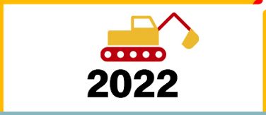 Icon of a digger above the date 2022.