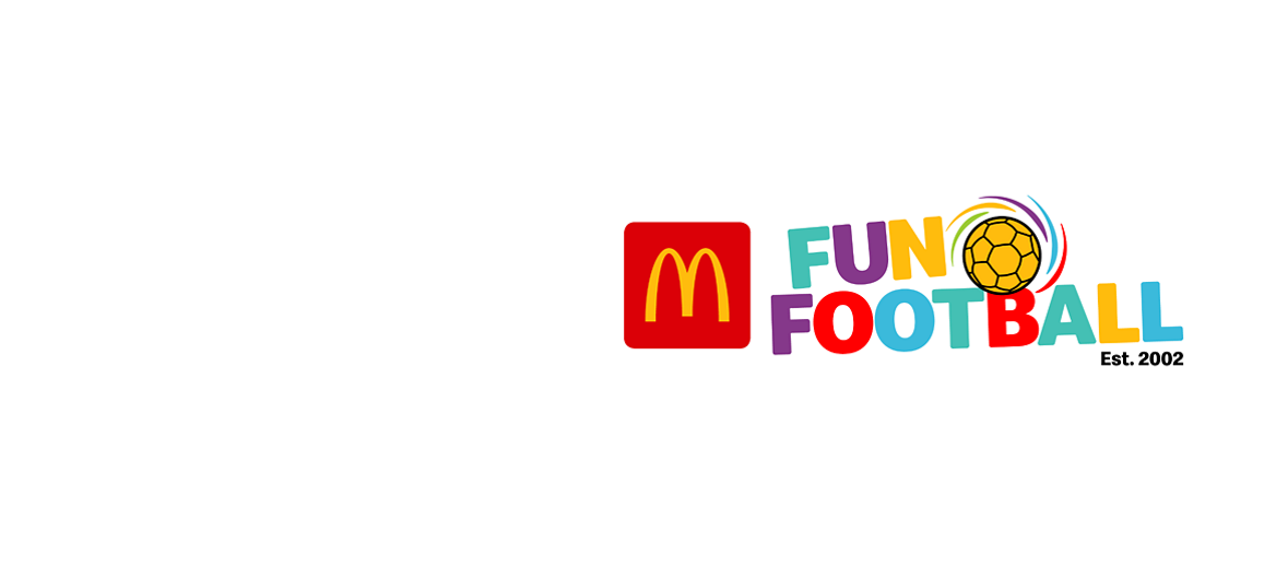 McDonald's Fun Football logo with a football graphic and colourful text.