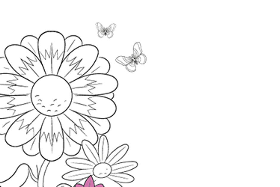 Funky Flowers colouring in game