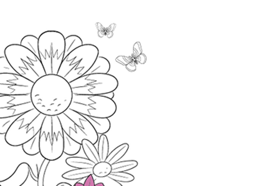 Funky Flowers colouring in game