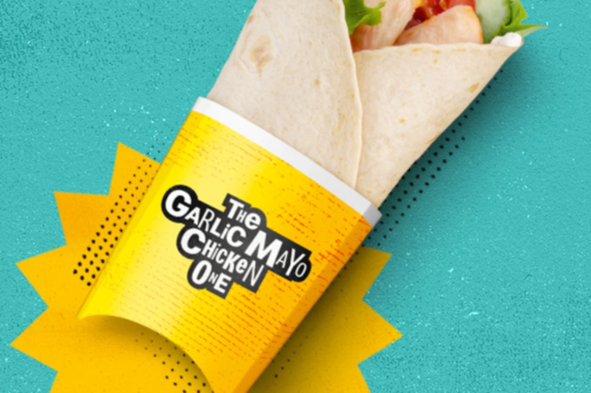 New and improved grilled chicken with garlic mayo, tomato, lettuce and cucumber in a soft, toasted tortilla wrap. Also available in Crispy Chicken.