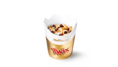 McFlurry Twix >> met stukjes koek, chocoladeballetjes en karamelsaus ☆ McDonald's