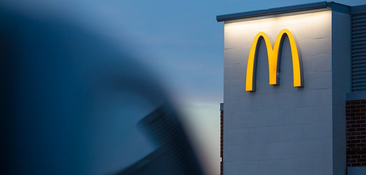 McDonald's sign on the front of a building