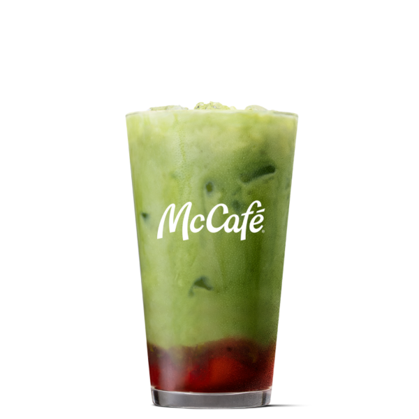 Iced Strawberry Matcha Latte - medium from McDonalds McCafé Drinks menu