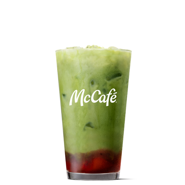 Iced Strawberry Matcha Latte - medium from McDonalds McCafé Drinks menu