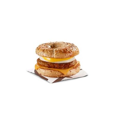Sausage ‘N Egg Bagel with Everything Bagel