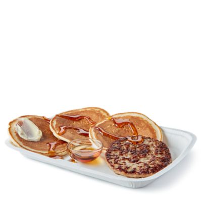 Pancakes & Sausage with Syrup - Breakfast Menu