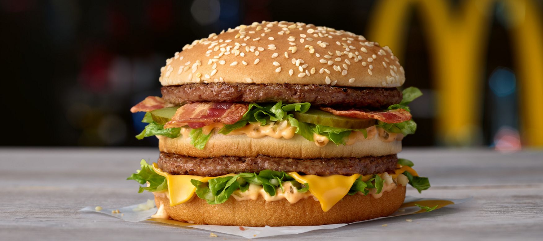 Grand Big Mac with Bacon on a table