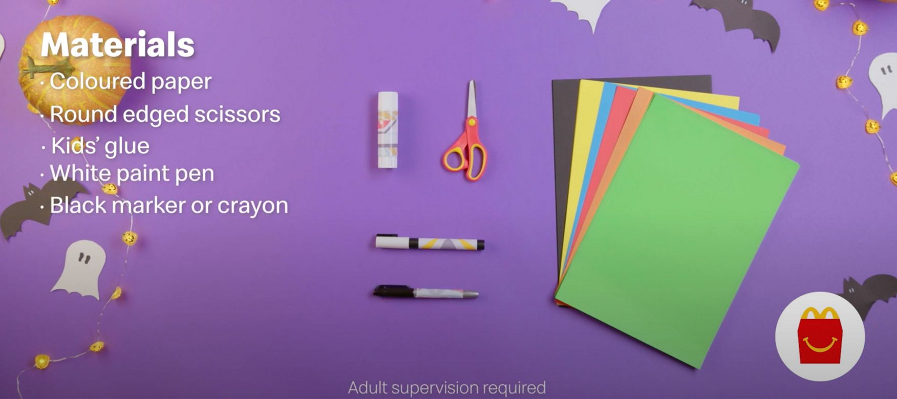 Instructions and materials on a desk