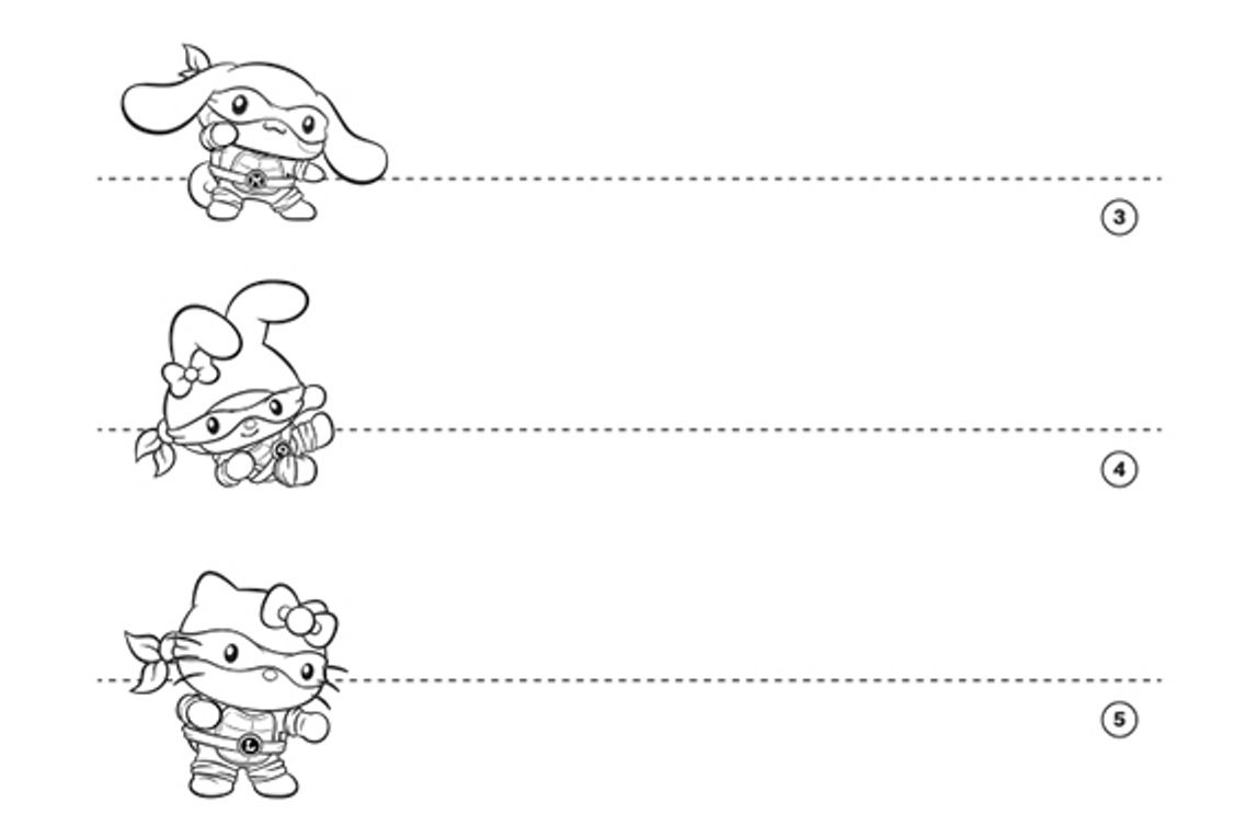 Activity sheet titled “Character Consequences!” with five numbered sections for drawing parts of a character. The top section shows an example drawing, and the remaining sections feature cartoon character outlines for inspiration.
