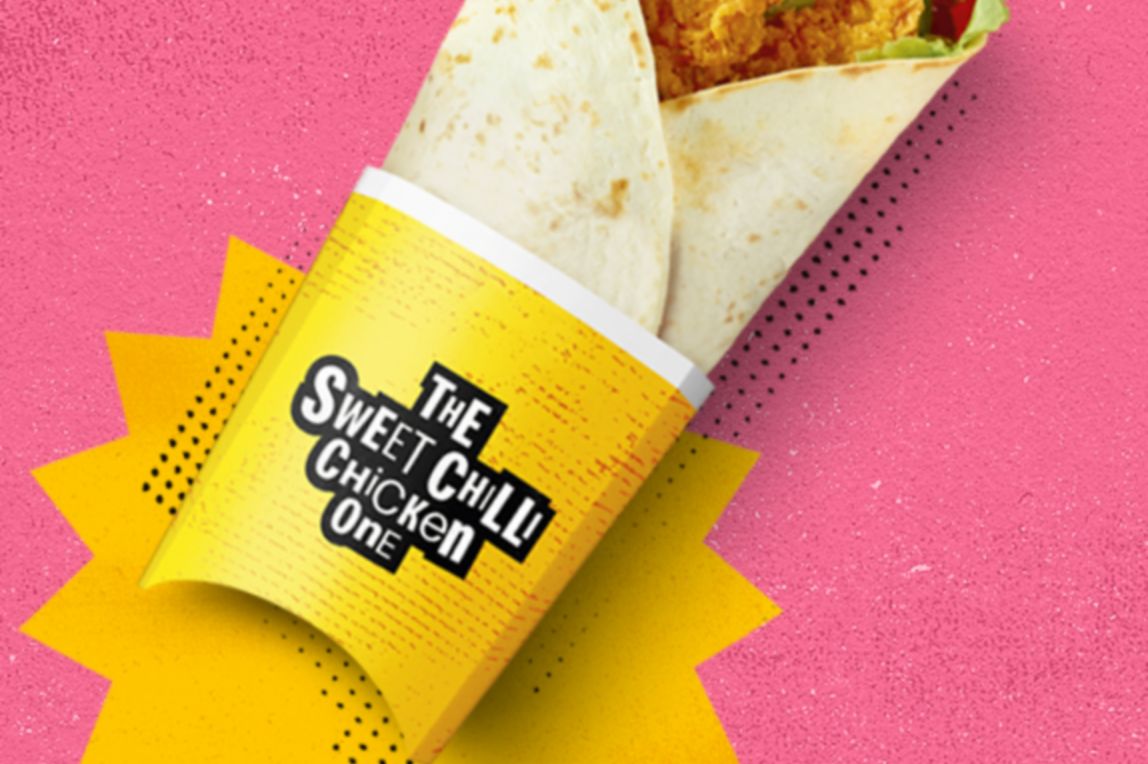 Crispy chicken with a sweet chilli sauce, cool mayo, lettuce and cucumber in a soft, toasted tortilla wrap. Also available in new and improved grilled chicken.