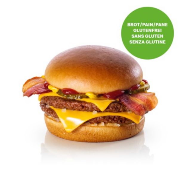 Double Cheeseburger Bacon con pane senza glutine