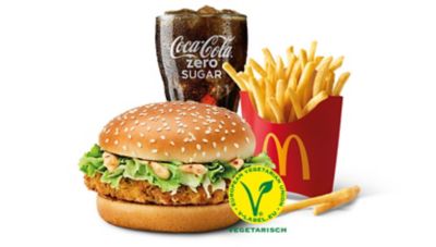 Veggie Spicy McChicken Voordeelmenu » De klassieker, maar dan met Spicy romige saus ☆ McDonald's