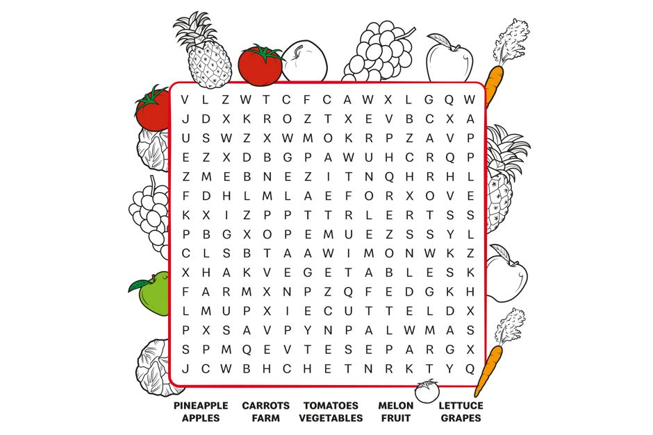 Can you and your child spot the fruit and veg hidden in this wordsearch? Finish colouring in the page too!