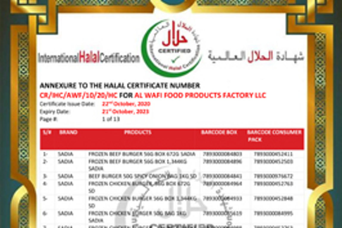 Halal certificate