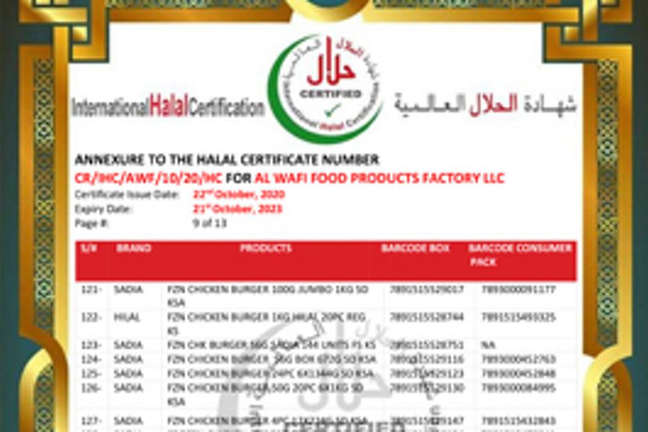 Halal certificate