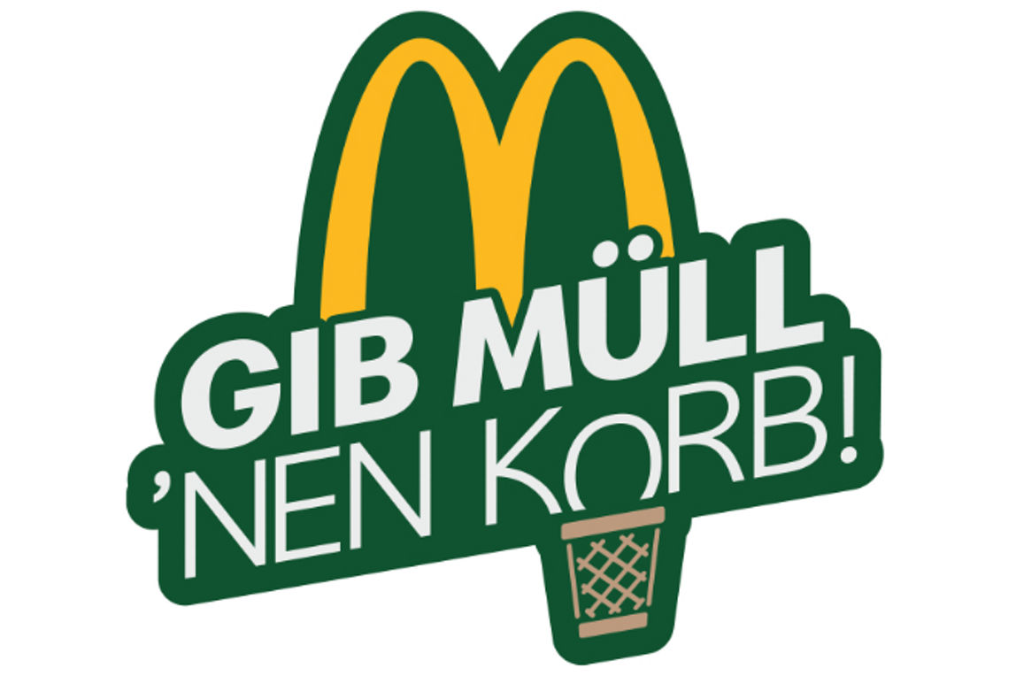 Abbildung Text: Gib Müll 'nen Korb