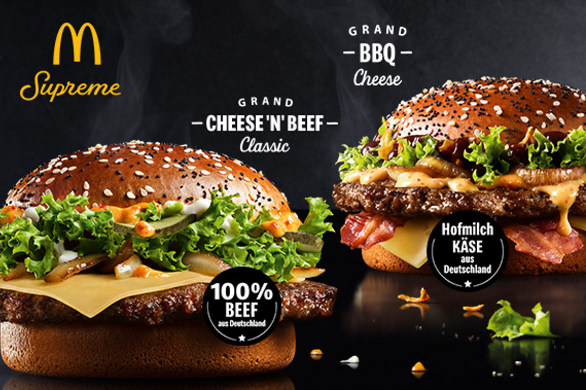Die neue Premium-Plattform McDonald’s Supreme: jetzt den Grand Cheese ’n’ Beef Classic und den Grand BBQ Cheese entdecken!